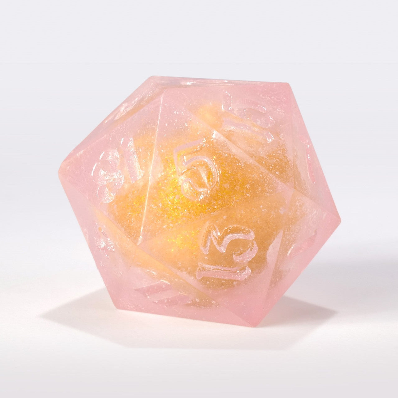 RAW Pink with Gold Liquid Core Single D20